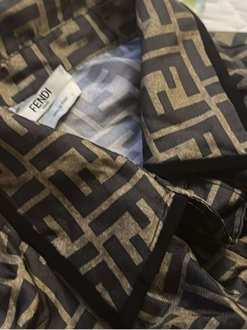 Fendi Brown Black Wrap Shirt Dress Long Sleeve